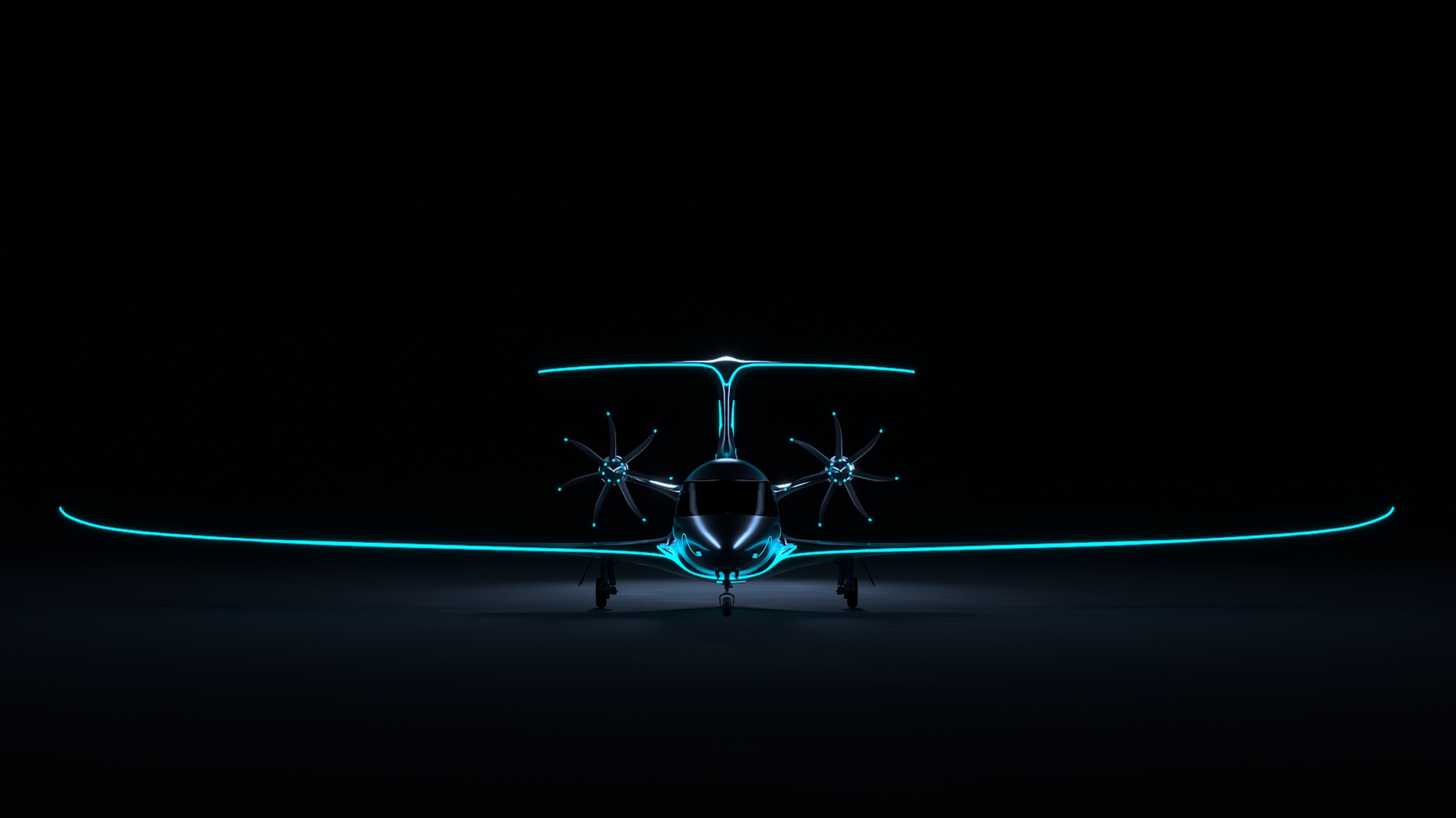 Concept aeroplane on a dark background
